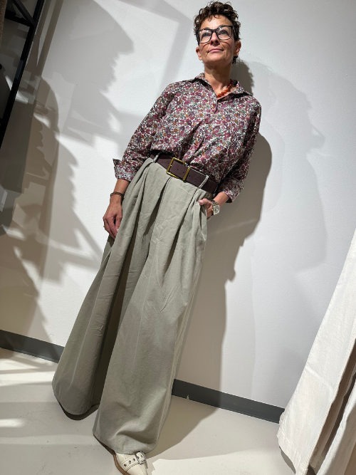 Pricilla Corduroy Fango Buksenederdel i fløjl