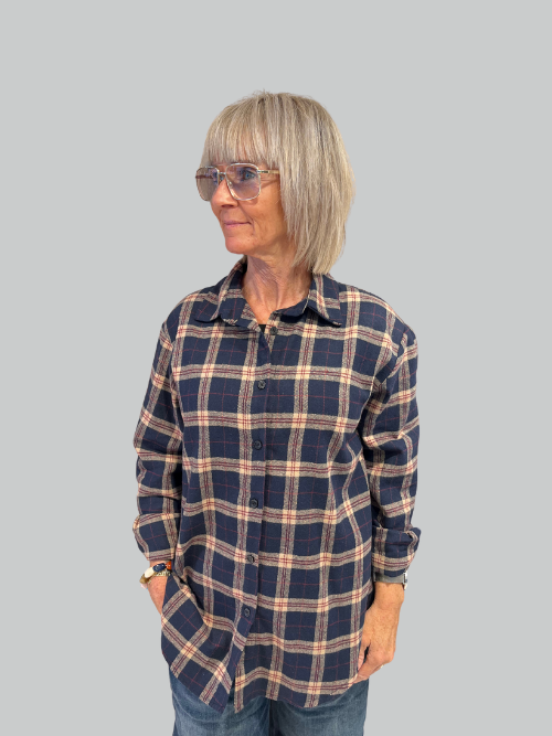 Eva Blue Checkered Shirt