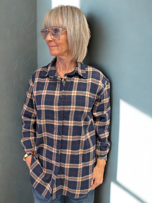 Eva Blue Checkered Shirt