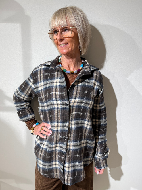Eva Checkered Shirt Brown