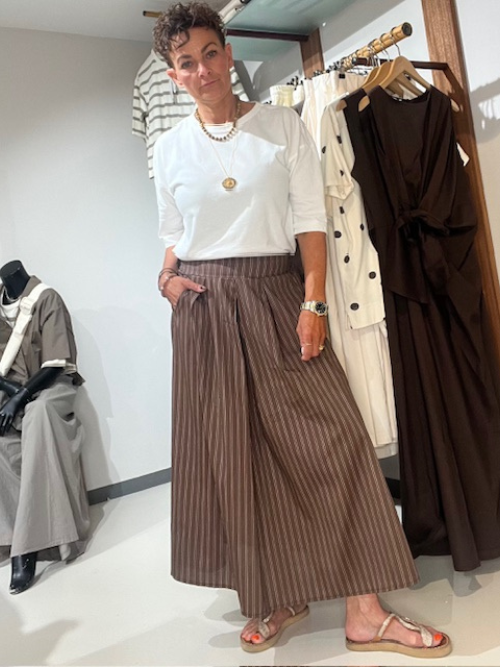 Monroe Skirt Chocolate Stripe