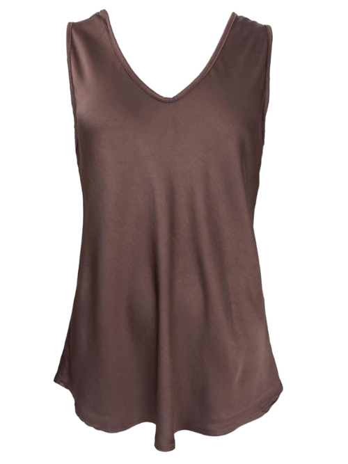 BC Mabel Coffee Double V-Neck Top