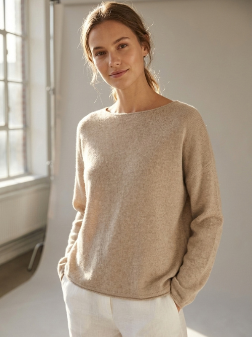 Mira Nougat Meleret Pure Cashmere Pullover