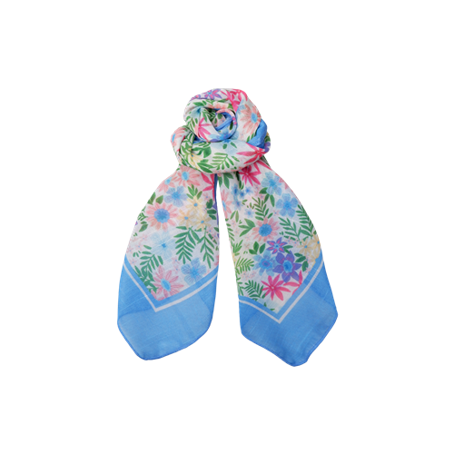 BC Almira Blue Flowers Cotton Mini Scarf