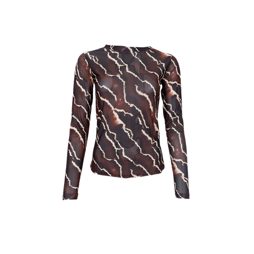 BC Annie Mocca Marble Mesh Blouse