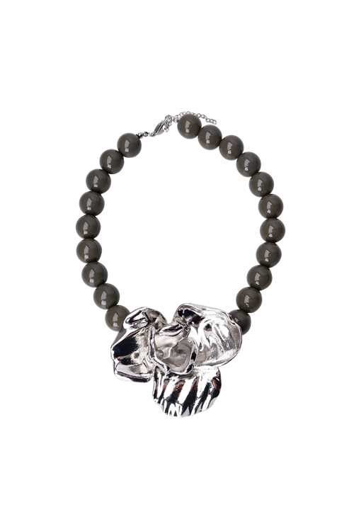 BC Castelli Asphalt Silver Flower Necklace