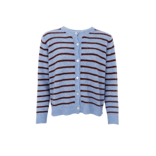 BC Dell Striped Knit Cardigan Blue
