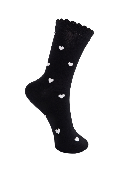 BC Eden Heart Black White Sock