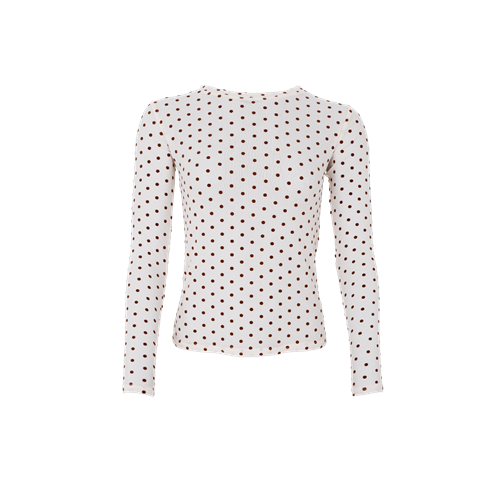 BC Jennie Cream Dotted Mesh Blouse
