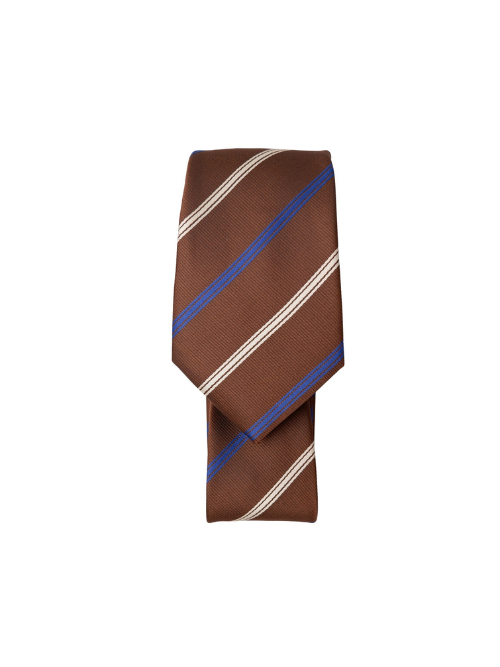 BC Lulu Brown / Blue Stripe Tie