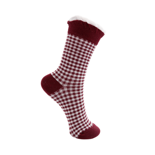 BC Lumina Wine Checkered Sock
