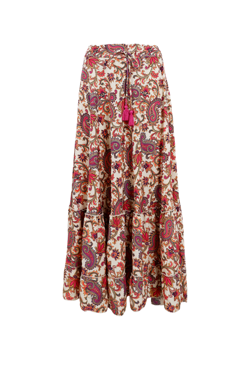 BC Luna Maxi Frill Skirt Vivid Rouge