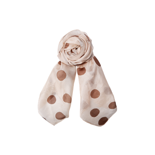 BC Roselil Silk Scarf Tobacco Dot