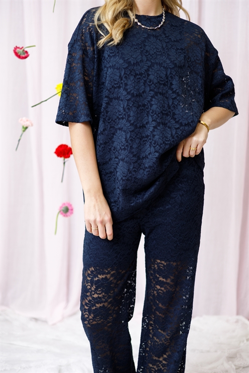 BC Roxie Navy Lace Tee