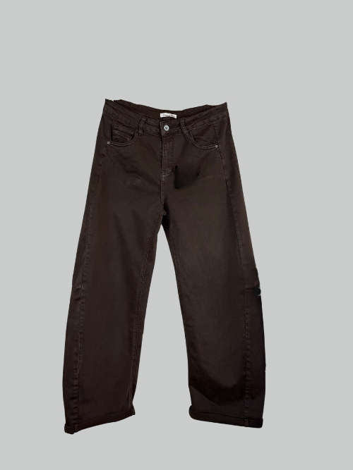 Jude Dark Brown Barrel Pants