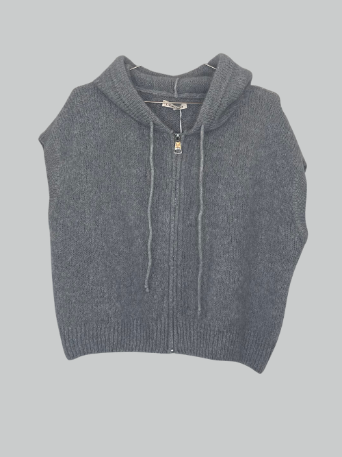 Mosel Lysegrå Vest m.Hætte