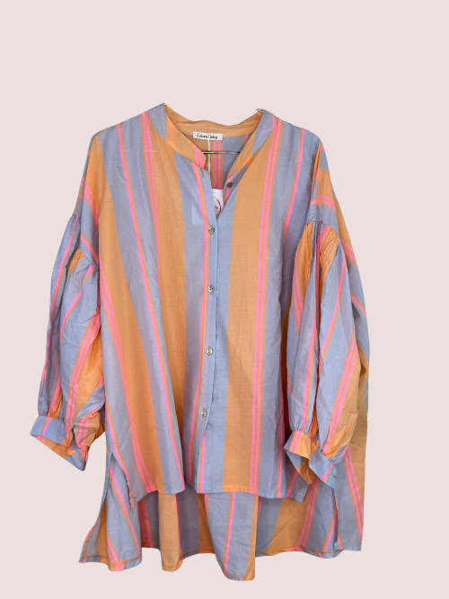 Oksana Light Blue / Orange Shirt