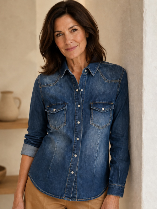 Stabia Dark Denim Skjorte