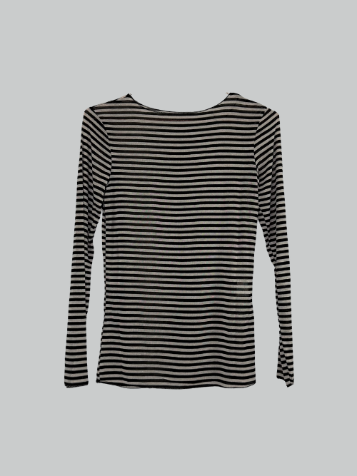 Stripe T-Shirt Beige / Sort Kombi