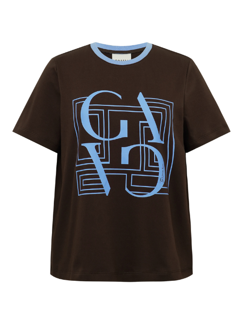 BasGO Chocolate / Blue Print Tee 