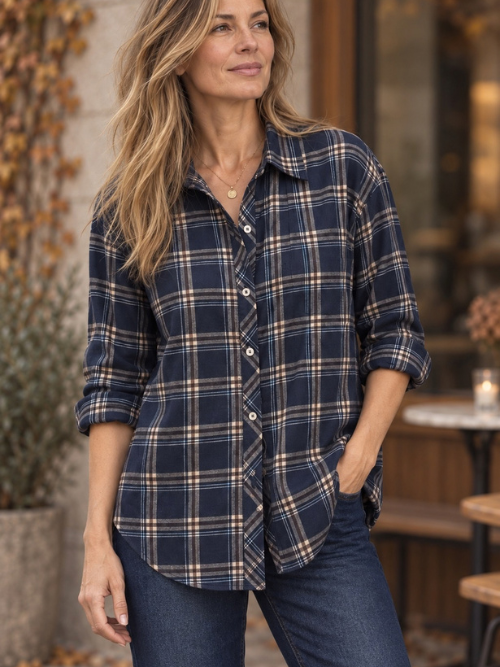 Alice Navy Check Shirt