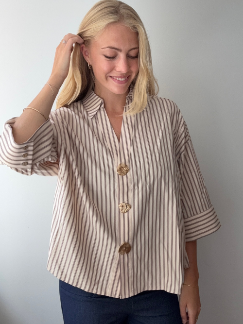 Augusta Brown Stripe Shirt