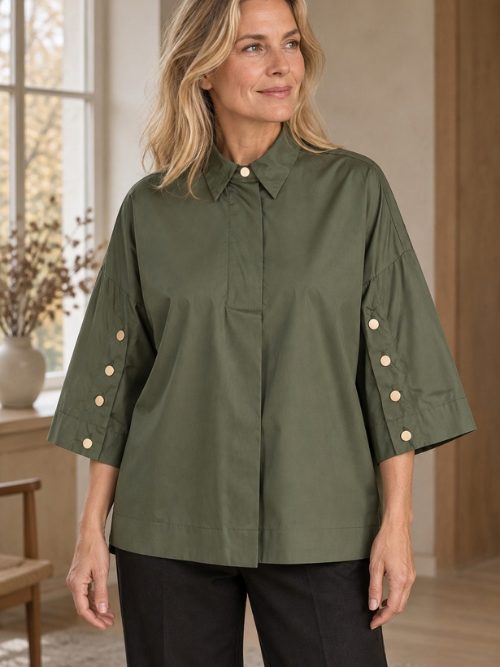 Klara Armygreen Shirt Blouse