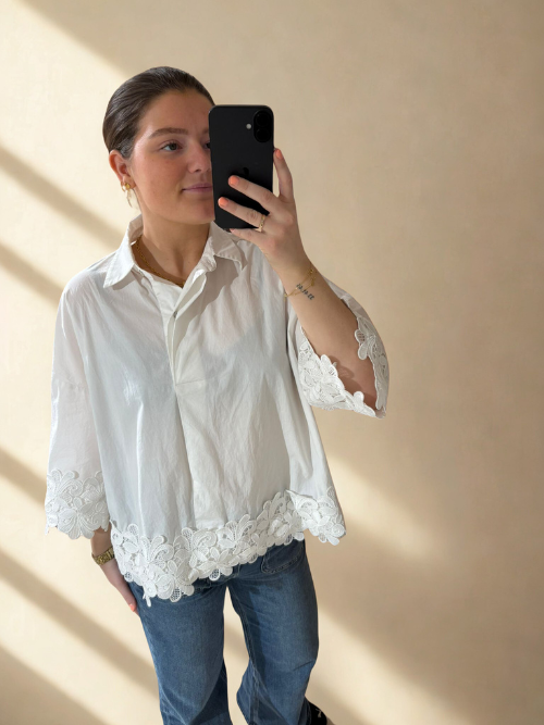 Klara Embroidery White Shirt