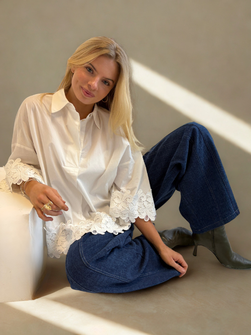 Klara Embroidery White Shirt