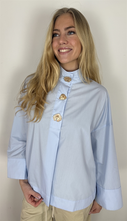 Klara High Neck Light Blue Shirt