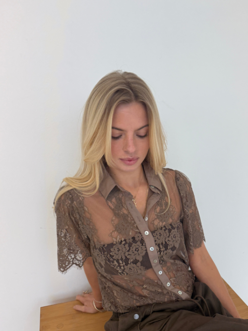 Paloma Lace shirt Caramel