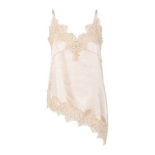 Assymetric Lace Top Creme