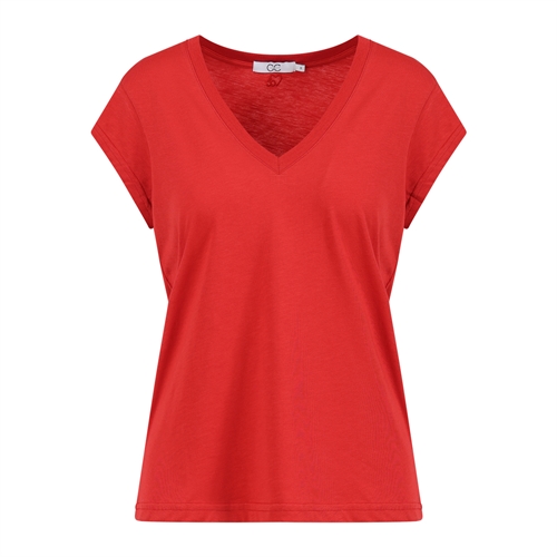 Basic Berry Red V-Neck T Shirt