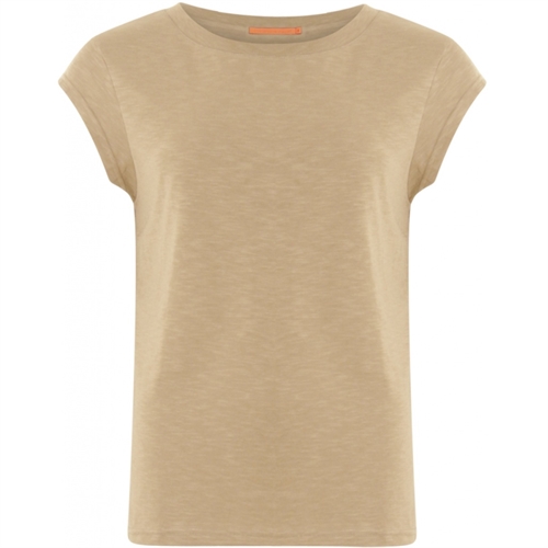 Basic Warm Sand Round Neck T-Shirt