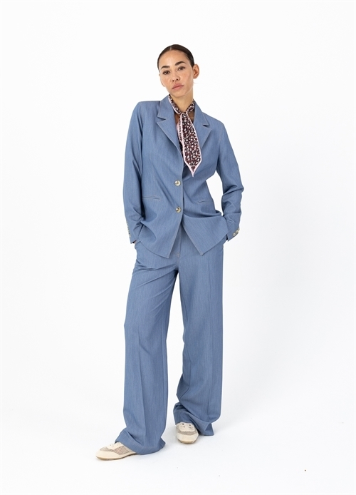 Blazer m. Stikninger Lyseblå 