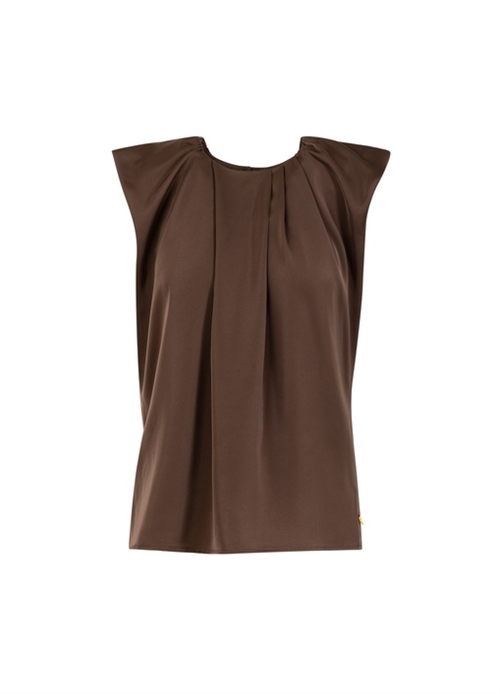 Draped Top Warm Brown 