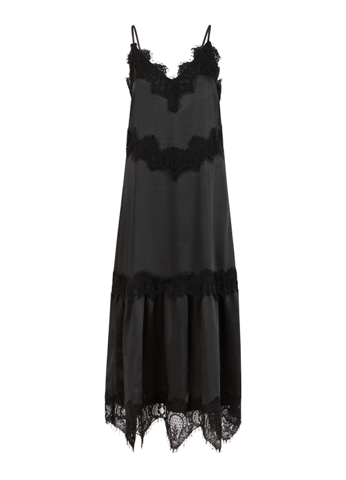 Dress w. Lace Detail Black