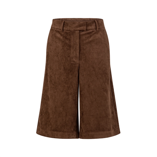 Faux Suede Shorts Dark Brown