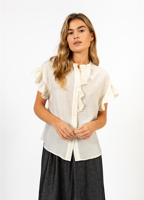Hazel Frill Shirt Blouse Creme