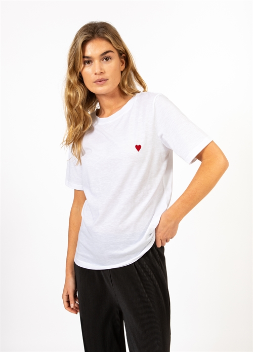 Kiss Tee White Mid Sleeves
