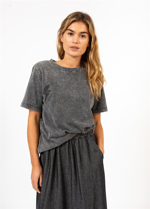 Lightning Tee Washed Grey Mid Sleeve