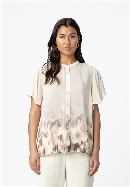 Ruffle Top in Floral Border Print