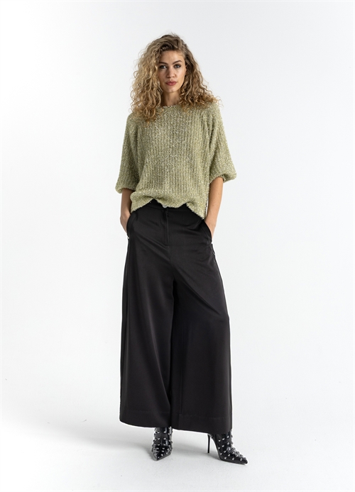 Shiney Wide Pants Black Petra Fit