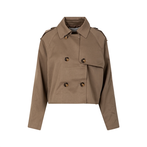 Short Khaki Trench Jacket 