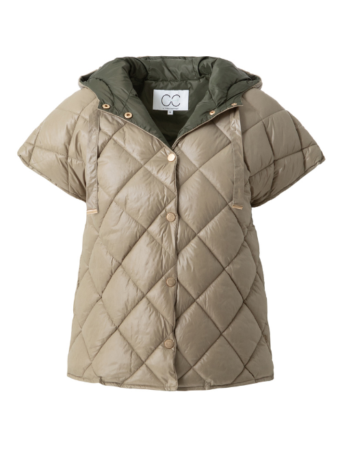 Short Quilted Sand Olive Jacket