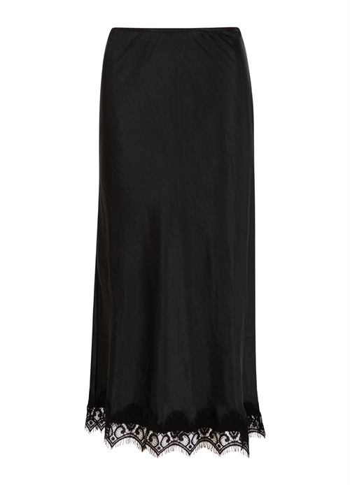 Skirt With Lace Detail Black