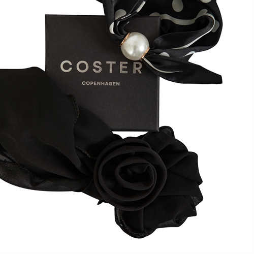 Small Scarfs 2 Stk Black Flower/Dot
