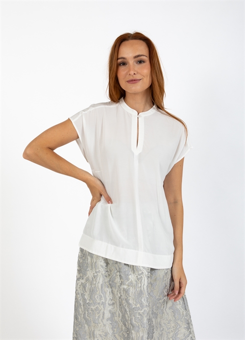 Top w. Stand-Up Collar Off White