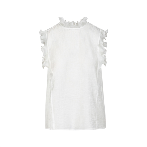 Top w. Ruffles White