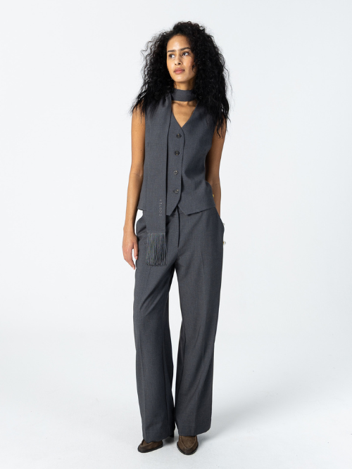 Vest Knit Back Grey